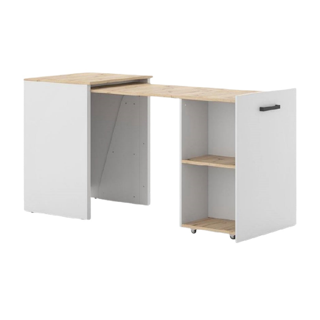 Table de bureau pliable en bois et métal pour espace de travail - 120 x 60 x 75